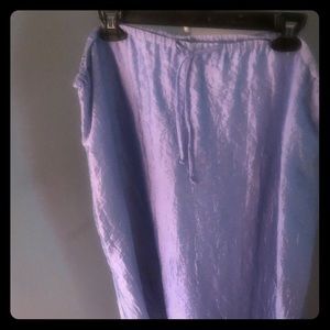 Powder blue  lined maxi skirt w/pullstring waist